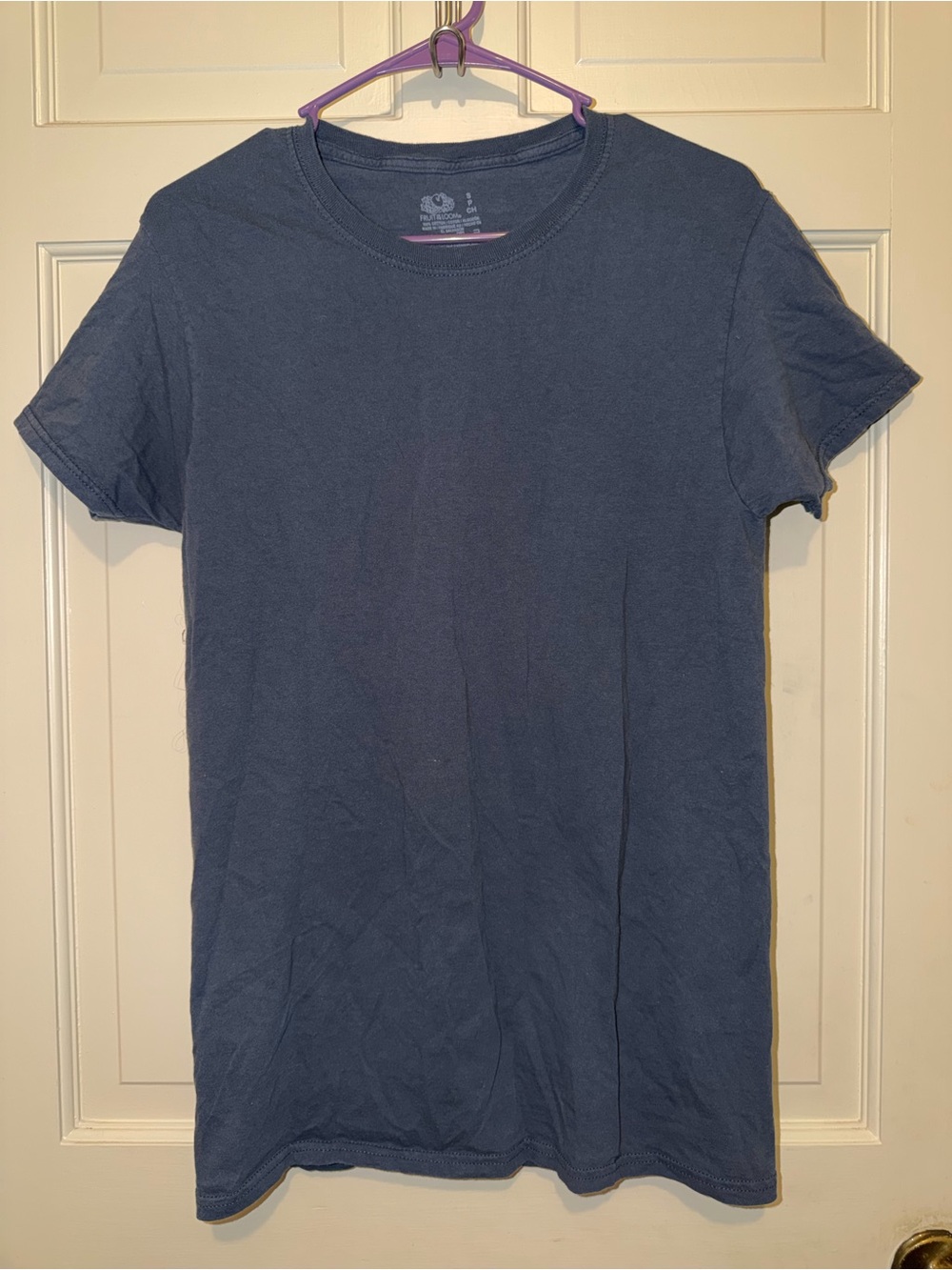Fruit of the Loom Men's navy t shirt top casual athletic travel summer party